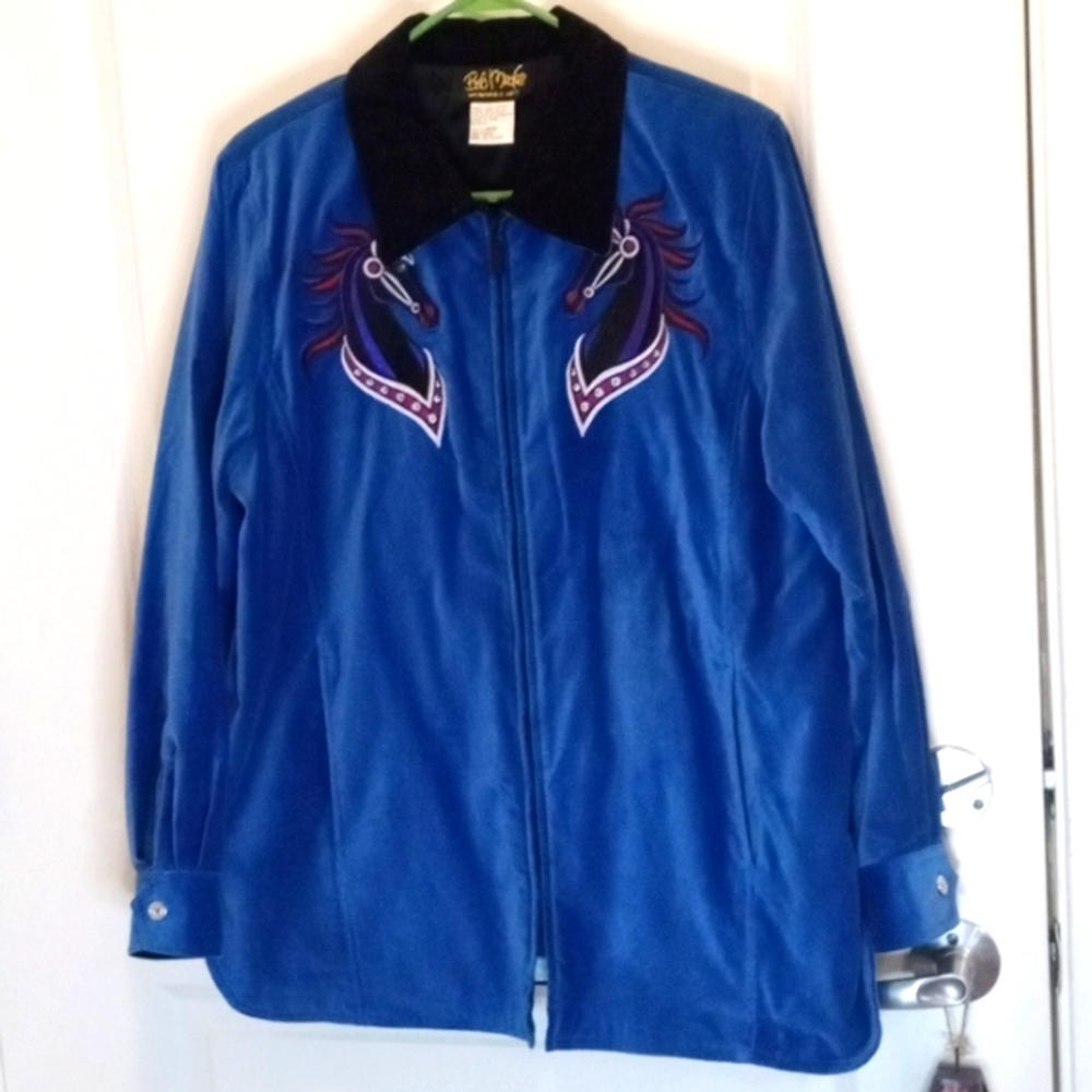 Bob Mackie Wearable Art, NWOT, Size L, Velvety, horses, exquisite! Offer!!